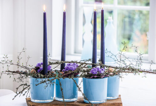 Decor cu flori de violete