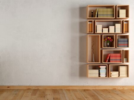 Biblioteca suspendata, solutia optima pentru camere mici