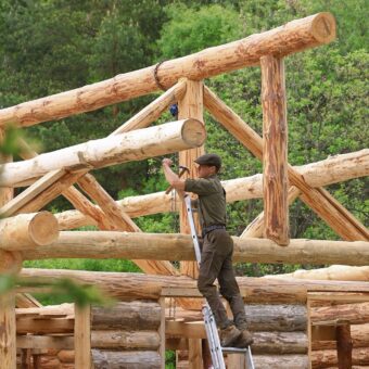 Un suedez și-a construit singur casa din bârne, la care a lucrat un an