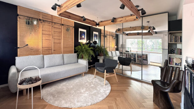 Această garsonieră a prins viață printr-un design interior atipic