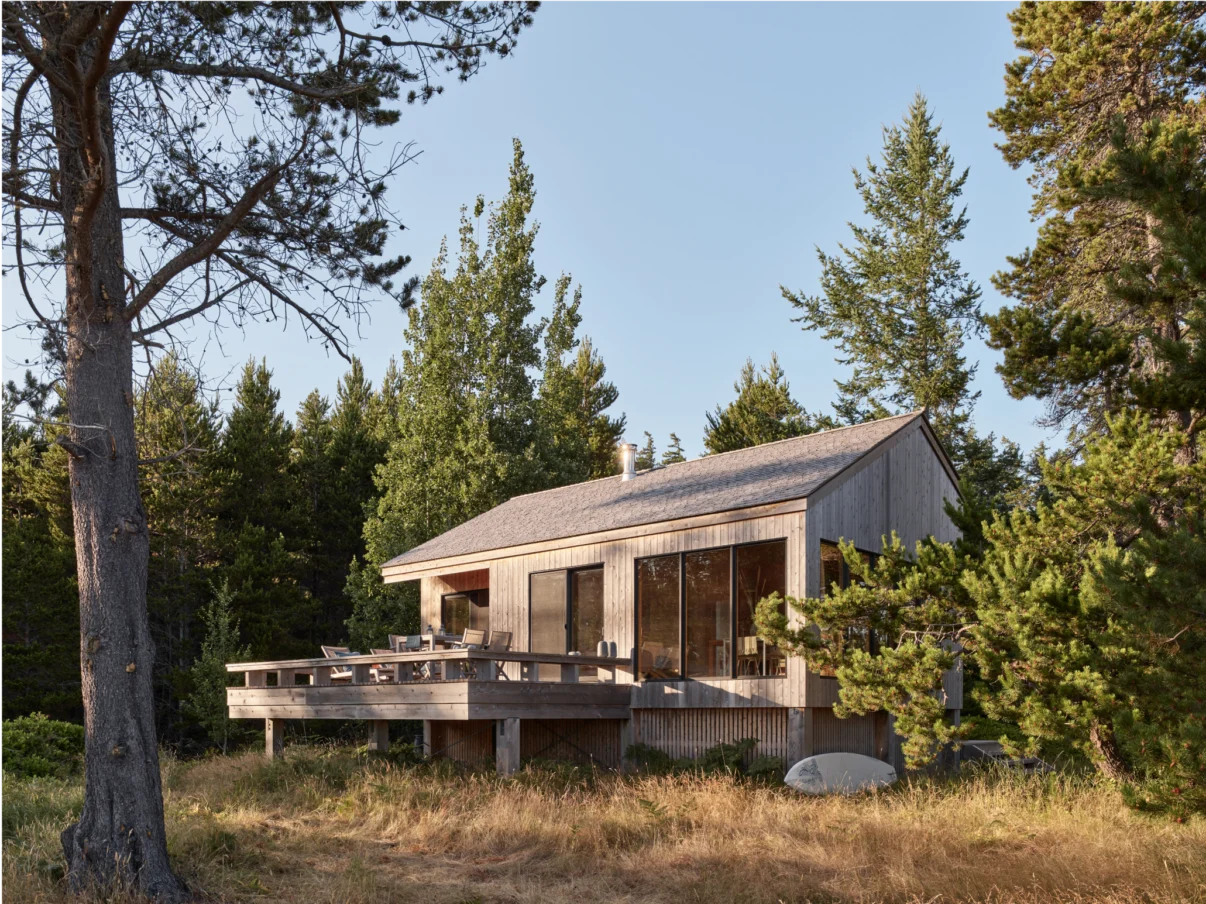 Inspirație: o simplă casă din lemn cu vedere spre pădure