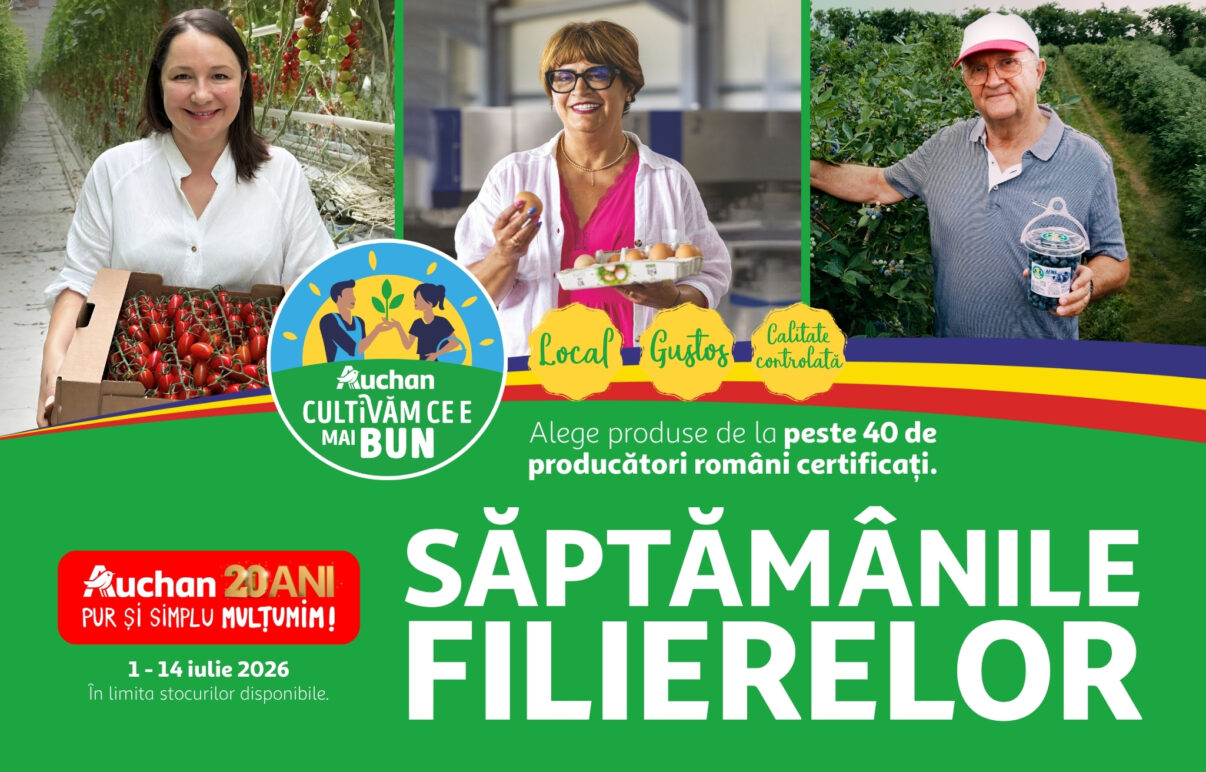 Săptămânile Filierelor Auchan: descoperă gustul autentic românesc cu oferte speciale pentru bunătăți locale