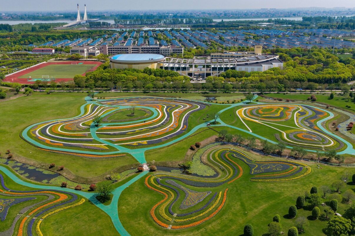 Un exemplu de grădină parc unde geometria devine artă